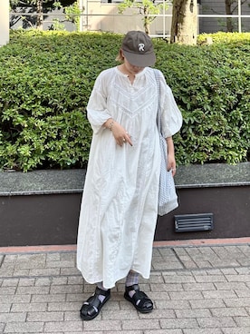 「FREAK'S STORE（フリークスストア）のアイテム（ワンピース/ドレス）」を使った、まりんさん（レディース・155cm）の夏コーディネート