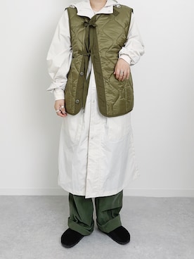 「FREAK'S STORE（フリークスストア）のアイテム（ベスト）」を使った、まりんさん（レディース・155cm）の秋コーディネート