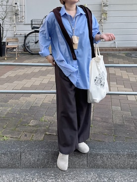 「SHIPS（シップス）のBIRKENSTOCK:BOSTON（サンダル、ベージュ系）」を使った、まりんさん（レディース・156cm）の春コーディネート