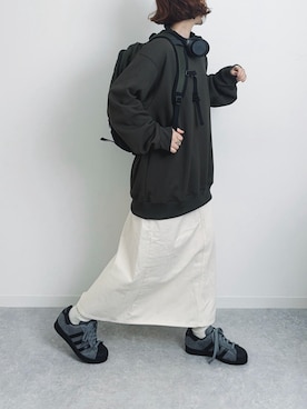 「アイテム（バックパック/リュック）」を使った、まりんさん（レディース・156cm）の秋コーディネート