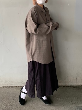 「無印良品（ムジルシリョウヒン）のアイテム（ワンピース/ドレス）」を使った、まりんさん（レディース・155cm）の冬コーディネート