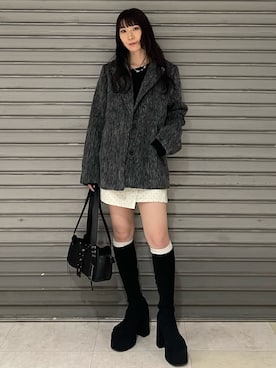 「アイテム（その他アウター）」を使った、後藤茉子さん（レディース・158cm）の冬コーディネート