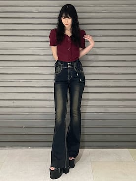 「EMODA（エモダ）のアイテム」を使った、後藤茉子さん（レディース・158cm）の夏コーディネート