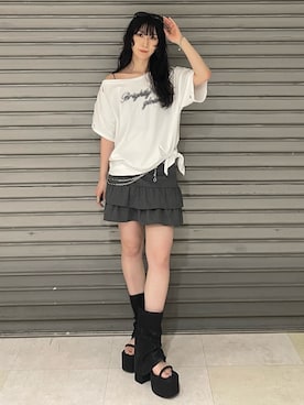 「EMODA（エモダ）のアイテム」を使った、後藤茉子さん（レディース・158cm）の夏コーディネート