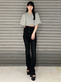 EMODA リボンストリングフレアハイウエストパギンス リボンストリングフレアハイウエストパギンス[品番：MKSW0062655