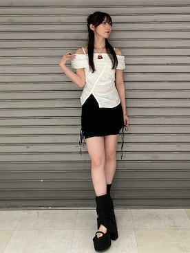 「海」｜「アイテム（アクセサリー）」を使った、後藤茉子さん（レディース・158cm）の夏コーディネート