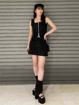 「骨格ウェーブ」｜「アイテム（スカート）」を使った、後藤茉子さん（レディース・158cm）の夏コーディネート