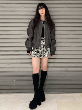 「EMODA（エモダ）のバルキープランプフィットブーツ（ブーツ）」を使った、後藤茉子さん（レディース・158cm）の秋コーディネート
