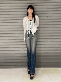 EMODA カットアウトハイウエストフレアパギンス カットアウトハイウエストフレアパギンス[品番：MKSW0063859