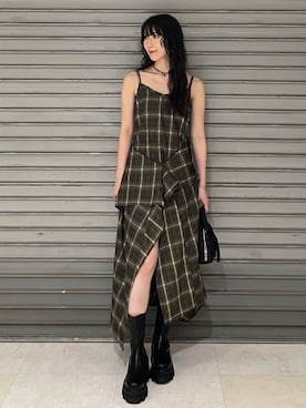 「EMODA（エモダ）のアイテム（アクセサリー）」を使った、後藤茉子さん（レディース・158cm）の夏コーディネート