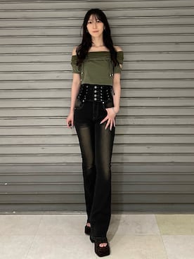 「EMODA」｜後藤茉子さん（レディース・158cm）の夏コーディネート