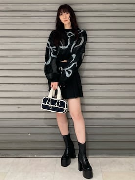 「EMODA（エモダ）のアイテム（ハンドバッグ）」を使った、後藤茉子さん（レディース・158cm）の秋コーディネート