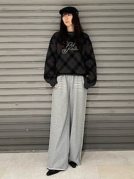 「EMODA（エモダ）のアイテム（ニット/セーター）」を使った、後藤茉子さん（レディース・158cm）の冬コーディネート