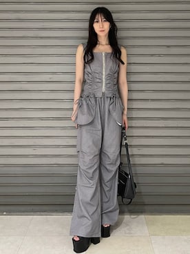 「ナイロンパンツ」｜後藤茉子さん（レディース・158cm）の夏コーディネート
