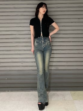 「EMODA」｜後藤茉子さん（レディース・158cm）の夏コーディネート