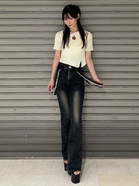 「EMODA」｜「アイテム（アクセサリー）」を使った、後藤茉子さん（レディース・158cm）の夏コーディネート