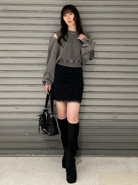 「EMODA（エモダ）のアイテム（ハンドバッグ）」を使った、後藤茉子さん（レディース・158cm）の秋コーディネート