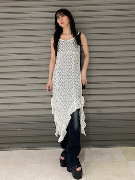「EMODA」｜後藤茉子さん（レディース・158cm）の夏コーディネート