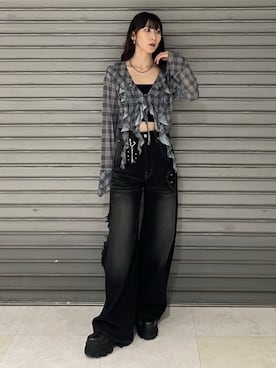 「EMODA（エモダ）のアイテム（キャミソール）」を使った、後藤茉子さん（レディース・158cm）の秋コーディネート