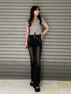 「EMODA」｜後藤茉子さん（レディース・158cm）の夏コーディネート