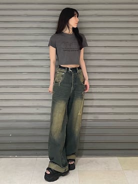 「アイテム（ピアス（両耳用）、ホワイト系）」を使った、後藤茉子さん（レディース・158cm）の夏コーディネート