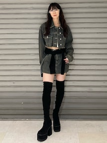 汐*音様 スクエアフィットロングブーツ セール】スクエアフィットロングブーツ（ブーツ）｜EMODA