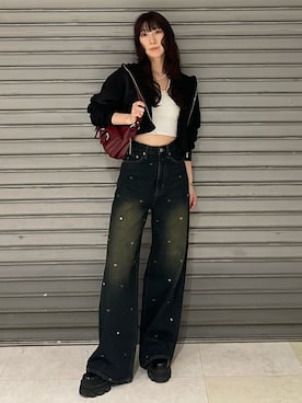 「EMODA（エモダ）のアイテム（ハンドバッグ）」を使った、後藤茉子さん（レディース・158cm）の秋コーディネート