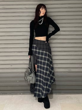 「EMODA（エモダ）のバルキープランプフィットブーツ（ブーツ）」を使った、後藤茉子さん（レディース・158cm）の秋コーディネート