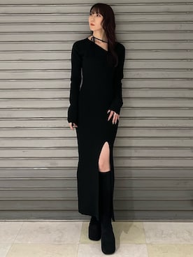 「EMODA（エモダ）のアイテム（ワンピース）」を使った、後藤茉子さん（レディース・158cm）の秋コーディネート
