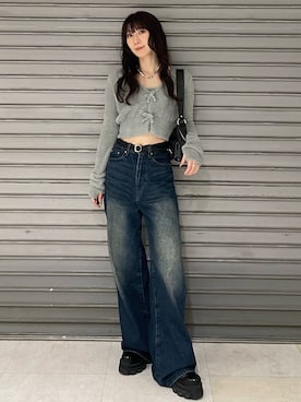 「アイテム（ブーツ）」を使った、後藤茉子さん（レディース・158cm）の秋コーディネート