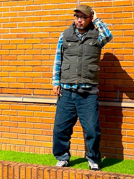 「HOUSTON（ヒューストン）のアイテム」を使った、Shigeさん（メンズ・176cm）の春コーディネート