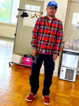 「RED WING（レッドウィング）のアイテム（シューズ）」を使った、Shigeさん（メンズ・176cm）の春コーディネート