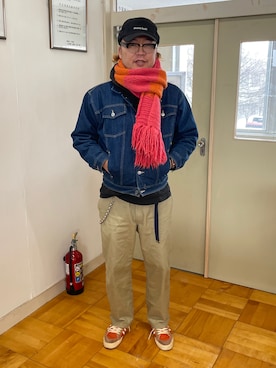 「HYSTERIC GLAMOUR（ヒステリックグラマー）のアイテム（その他、ピンク系）」を使った、Shigeさん（メンズ・176cm）の冬コーディネート