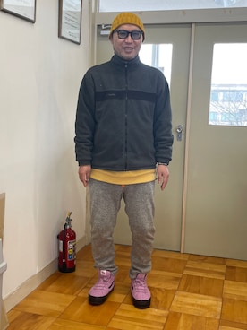 「Columbia（コロンビア）のアイテム（その他アウター、グレー系）」を使った、Shigeさん（メンズ・176cm）の冬コーディネート