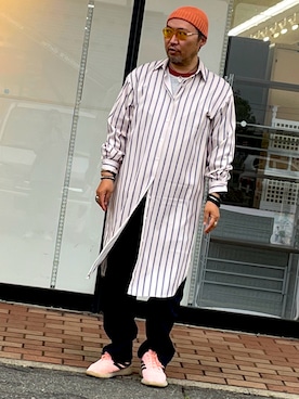 「アイテム（帽子）」を使った、Shigeさん（メンズ・176cm）の春コーディネート