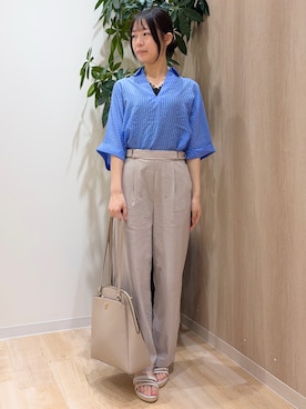 「grove（グローブ）の【抗菌防臭】2WAYレースタンク（タンクトップ、ブラック系）」を使った、Ayaneさん（レディース・156cm）の夏コーディネート