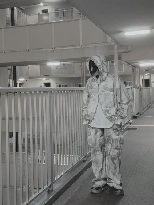 【XU DOG】dirty washing zip up hoodie ホワイト 受注制【Never mind the XU】dirty washing zip up hoodie