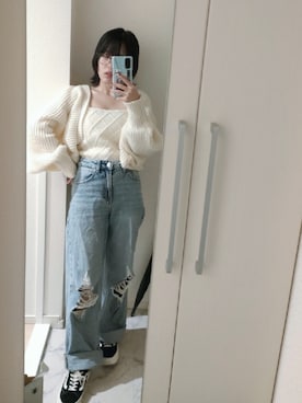 「FUN（ファン）のアイテム（トップス）」を使った、Uさん（レディース・146cm）の秋コーディネート