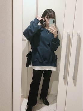 「GOGOSING（ゴゴシング）のアイテム（パンツ）」を使った、Uさん（レディース・146cm）の秋コーディネート