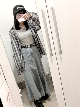 「マキシスカート」｜Uさん（レディース・146cm）の春コーディネート