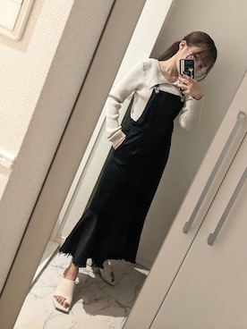 「ごきげんウィーク」｜「アイテム（ジャンパースカート）」を使った、Uさん（レディース・146cm）の春コーディネート