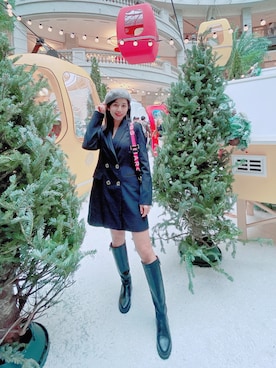「PULL&BEAR（プルアンドベア）のアイテム（帽子）」を使った、Cathy/千千さん（レディース・157cm）の冬コーディネート