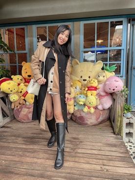 「FOREVER 21」｜「アイテム（トレンチコート）」を使った、Cathy/千千さん（レディース・157cm）の冬コーディネート