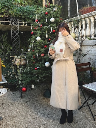 SLOBEIENA SUPER100ビックラペルコート ナチュラル SLOBE IENA（スローブイエナ）の「SUPER100メルトン ビック