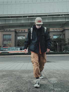 「GOOPiMADE」｜「アイテム（ジャケット/アウター）」を使った、AshWangさん（メンズ・176cm）の冬コーディネート
