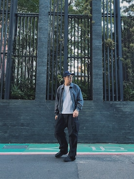 「UNIQLO（ユニクロ）のアイテム（ブルゾン）」を使った、AshWangさん（メンズ・176cm）の秋コーディネート