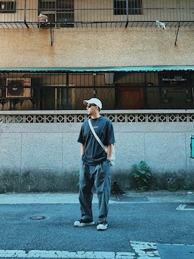 「BSX（ビーエスエックス）のアイテム（帽子）」を使った、AshWangさん（メンズ・176cm）の夏コーディネート