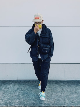 「plain-me（プレインミー）のアイテム（ジャケット/アウター）」を使った、AshWangさん（メンズ・176cm）の冬コーディネート