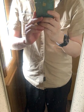 「G-SHOCK（ジーショック）のアイテム（デジタル腕時計、ブラック系）」を使った、 NEOakiradjさん（メンズ・180cm）の夏コーディネート