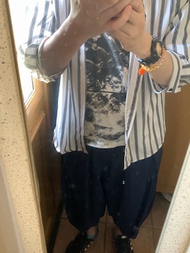 「JIAYBLのアイテム（その他パンツ、ブルー系）」を使った、 NEOakiradjさん（メンズ・180cm）の夏コーディネート